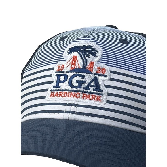Rare 2020 PGA Harding Park White Mesh Snapback Trucker Hat Adjustable Cap Blue - Picture 5 of 7